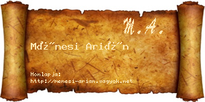 Ménesi Arián névjegykártya